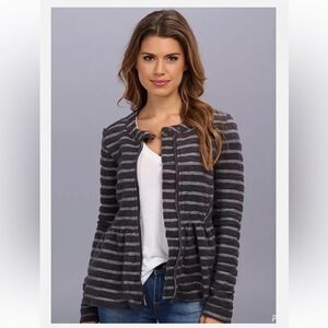 Free People Gray Striped Jacket